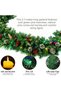 2.7m Snow Flocked Round Pine Cone LED Christmas Garland, Red Berry Decor, Warm Light String, for Fireplace, Stair and Door Frame Holiday Decoration - 3