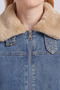 Faux Fur Collar Anorak Jacket, Blue. - 6