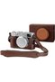 غطاء جلدي نصف مفتوح لكاميرا FUJIFILM X100VI، غطاء قابل للطي، مع حزام للكتف.