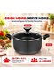 SONEX Non-Stick Casserole Pot 26 cm (6.5 L) with Glass Lid, Bakelite Handles, Hard Enamel Exterior, PFOA Free, Deep Cooking Pot for Rice, Curry, Soup & Stew, Grey - 2