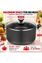 SONEX Non-Stick Casserole Pot 40 cm (19.3 L) with Glass Lid, Bakelite Handles, Hard Enamel Exterior, PFOA Free, Deep Cooking Pot for Rice, Curry, Soup & Stew, Grey - 2