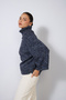 Italian Reglan Fishman Collar Knit Sweater Blue Melange - 3
