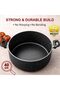 Non Stick Casserole With Glass Lid, Heavy Material Stock Pot, Dishware Safe, Durable Bakelite Handle, PFOA Free Teflon Non Stick, Healthy Cooking, Black Granite (40cm, 19.3 Liters) - 5