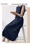 Ladies Comfortable High Waist Dress for Daily Commute Sleeveless Cotton A-Line High-Rise Dress with - 2