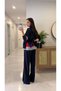 Lersan Navy Blue and Gray Trimmed Hooded Set - 2