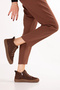 Women's Genuine Leather Zippered Casual Ankle Boots, Model 2383, Coffee Nubuck. - 7
