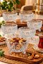 Set of 6 Glass Snack Bowls – Glass Bowls with a Patterned Base, Nut Bowls, Candy Bowls, and Serving Plates. - 2