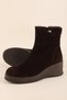 Women's Genuine Leather Non-Slip Sole Wedge Heel Boots Nhr.341 Brown Suede - 4