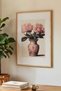 1 Nostalgic Vase with a Natural Wood Frame and a Vintage Painting Featuring a Peony Theme. - 3
