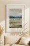1 Piece of a Vintage Painting with a White Wooden Frame, Featuring the Concept of “The Silence of the Deserts”. - 2