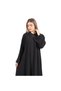 Plain abaya in high-end half-moon fabric - black - plain - 58 - 3