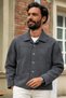Men's Textured Seasonal Jacket with Buttoned Collar