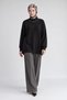 Half fisherman stone detailed knit sweater black - 2