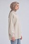 Half fisherman stone detailed knit sweater beige - 3