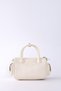 Shoulder and handbag with buckle and front pocket, beige. - 3