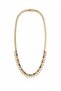 Geometric Detailed Gold Necklace with Colored Stones