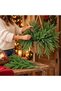 45cm Artificial Norfolk Pine Branches, 6 Pcs/Bundle, Dense Araucaria Sprigs, DIY Greenery for Christmas Wreath Garland - 6