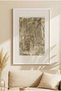 1 Piece of Beige-Themed Vintage Painting with a White Wooden Frame and Textured Surface. - 2