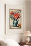 1 Piece of Vintage Painting with a Classic Flower Arrangement Theme, Set in a White Wooden Frame.