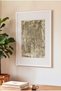 1 Piece of Beige-Themed Vintage Painting with a White Wooden Frame and Textured Surface. - 3