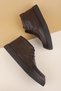 Men's Genuine Leather Casual Derby Ankle Boots Cz.100 Brown. - 5
