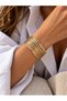 Mixed Gold Magnetic Bracelet with Sparkling Strip Detail - 2