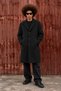 Men's Classic Collar Button-Down Winter Cashmere Black Coat.