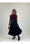 Long A-Line Skirt with Belt Detail - 3