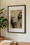 1 Piece Black Wooden Framed Soft Spatula Vintage Painting - 3