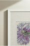1 Piece of Antique Vintage Painting with a White Wooden Frame and a Purple Peony Motif. - 4