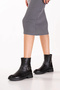 Genuine Leather Buckle Detailed Boots Şhn.907 Black - 6