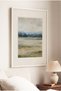 1 Piece of a Vintage Painting with a White Wooden Frame, Featuring the Concept of “The Silence of the Deserts”.