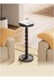 طاولة جانبية من الخشب الصلب، خشب المطاط ‌   طاولة جانبية صغيرة مستديرة للمساحات الصغيرة، طاولة مارتيني - 2