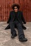 Men's Classic Collar Button-Down Winter Cashmere Black Coat. - 6