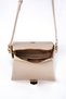 Leather Bag with Chain Strap, Khaki - 4