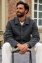 Men's Textured Seasonal Jacket with Buttoned Collar - 4