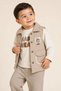 Sweetme 3-Piece Set with Vest for Baby Boys, Beige. - 3