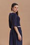 Double Breasted Collar Half Sleeve Winter Blouse - 4