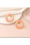 Steel Earrings - Dark Pink Round Earrings - 4