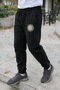 Weekend Club Circular Print Black Unisex Jogger Sweatpants - 3
