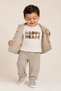 Sweetme 3-Piece Set with Vest for Baby Boys, Beige.