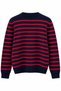 Navy Blue and Red Striped Sweater - 5329 - 2