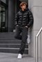 Men's Hooded Shiny Winter Casual Black Coat - 6