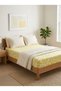 100% Cotton Satin Fitted Sheet (No Pillowcase) - Lemon Yellow Leaf Pattern - 2