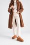Women's tan suede winter slippers with fur lining, back strap, and 5cm thick sole tr04mk06c - 2