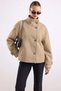 Oversized Short Coat with Mock Neck TAŞ 3203