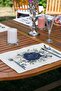 6-Piece Special Design White Navy Blue Rose Motif American Service Set - 2