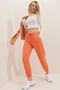 Women's Orange Seasonal Elastic Two Yarn Sweatpants Alc-Y2933 - 3