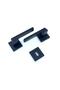 Lux Anka (ROOM TYPE) Matte Black Square Rosette Door Handle Door Lock Set of 2 Aluminum / Steel - 3