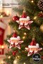 Set of 15 Christmas Tree Ornaments Featuring Santa Claus and Star Figures – Figurine Christmas Tree Ornaments – Christmas Tree Decorations – Santa Star